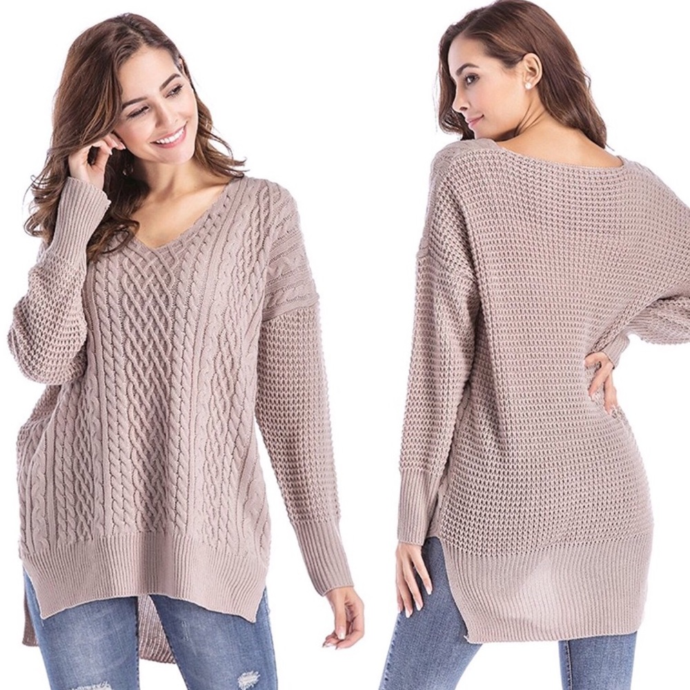 Dusty Rose Oversized Knit Sweater